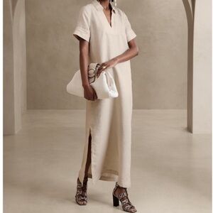 Banana Republic Cruz Linen Maxi Shirtdress